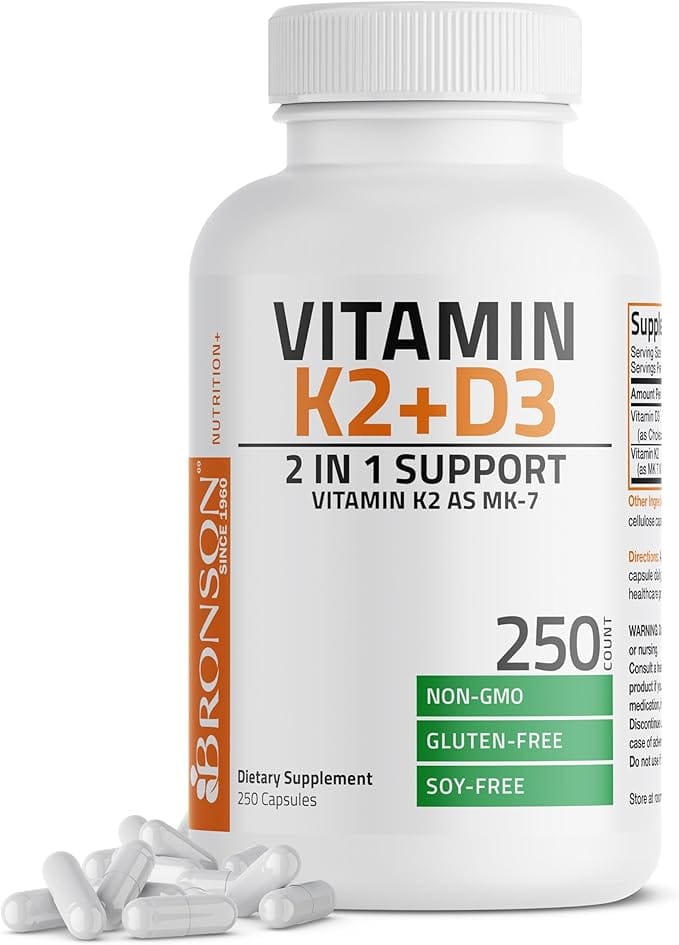 Bronson Vitamin K2 + D3 – Bone, Brain & Immune Support